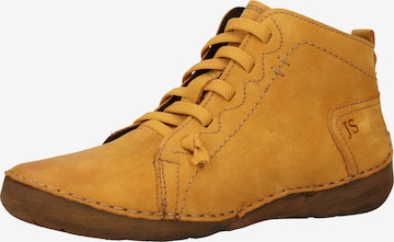 JOSEF SEIBEL Lace-Up Ankle Boots 'Fergey' in Yellow: front