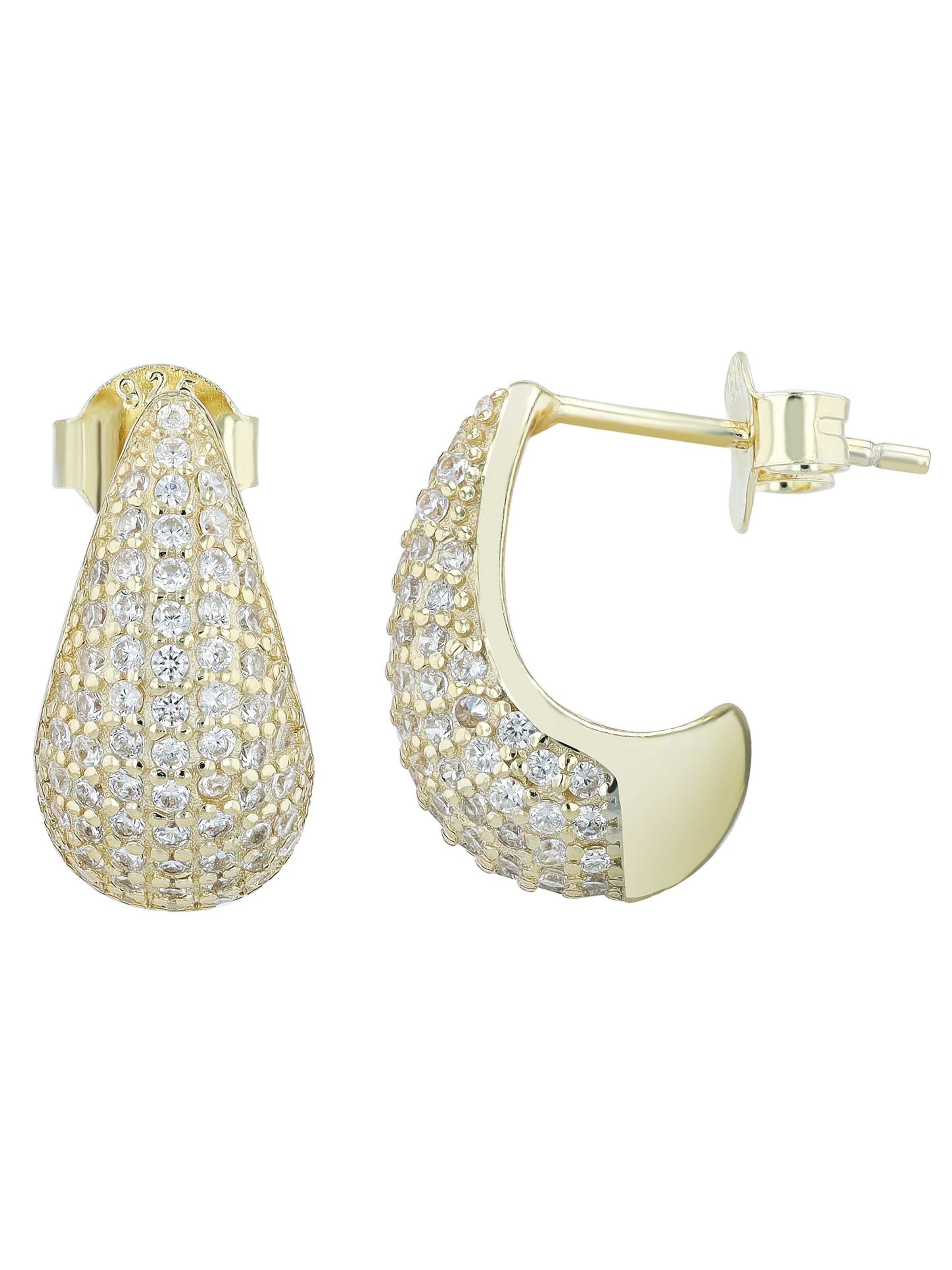 Akzent Earrings '"Livi" aus 925 Sterlingsilber, rhodiniert/vergoldet, langlebig' in Gold