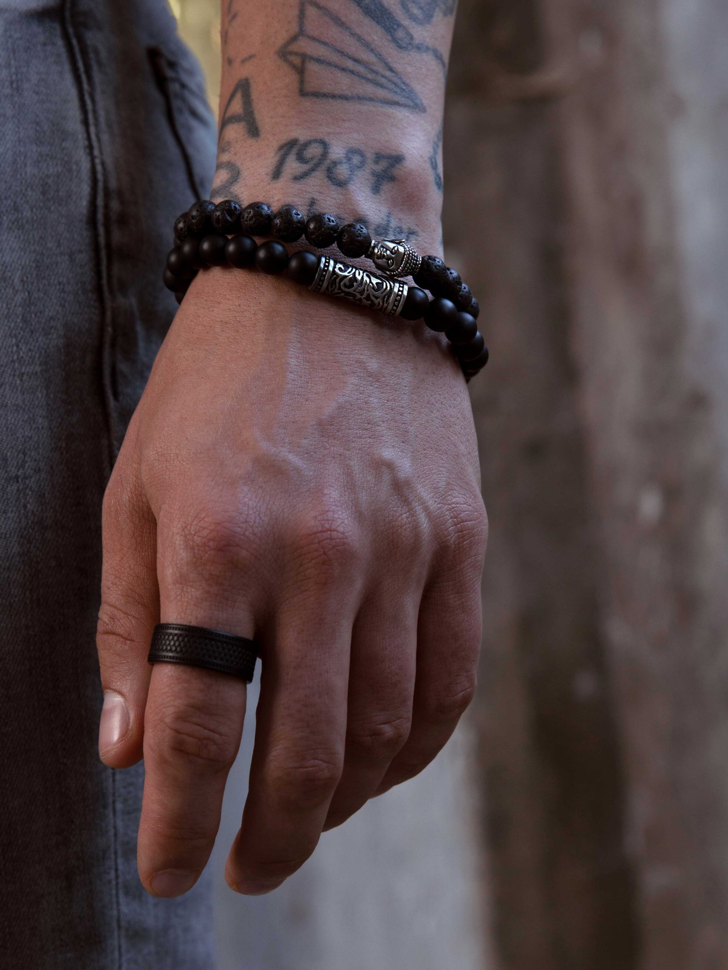 Lucardi Ring in Schwarz: Vorderseite