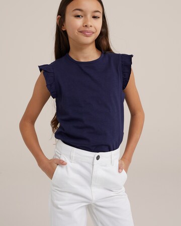 WE Fashion - Camiseta en azul: frente