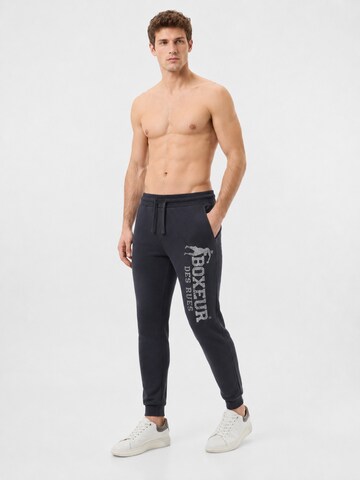 Boxeur des Rues - regular Pantalón deportivo 'Herren Jogginghose Boxeur des Rues mit Kordelzug und Bündchen, Anthrazit, Metallisches vertikales Logo, Baumwolle' en gris