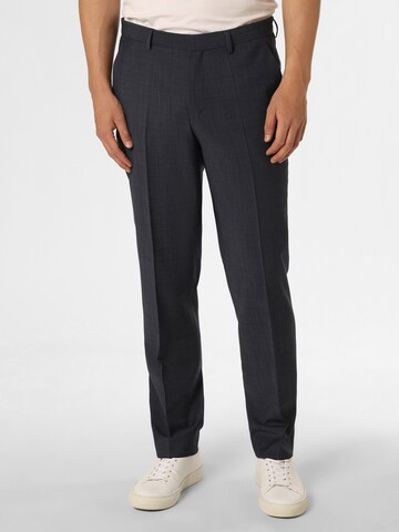 BOSS Regular Pleated Pants 'H-Leon' in Blue: front