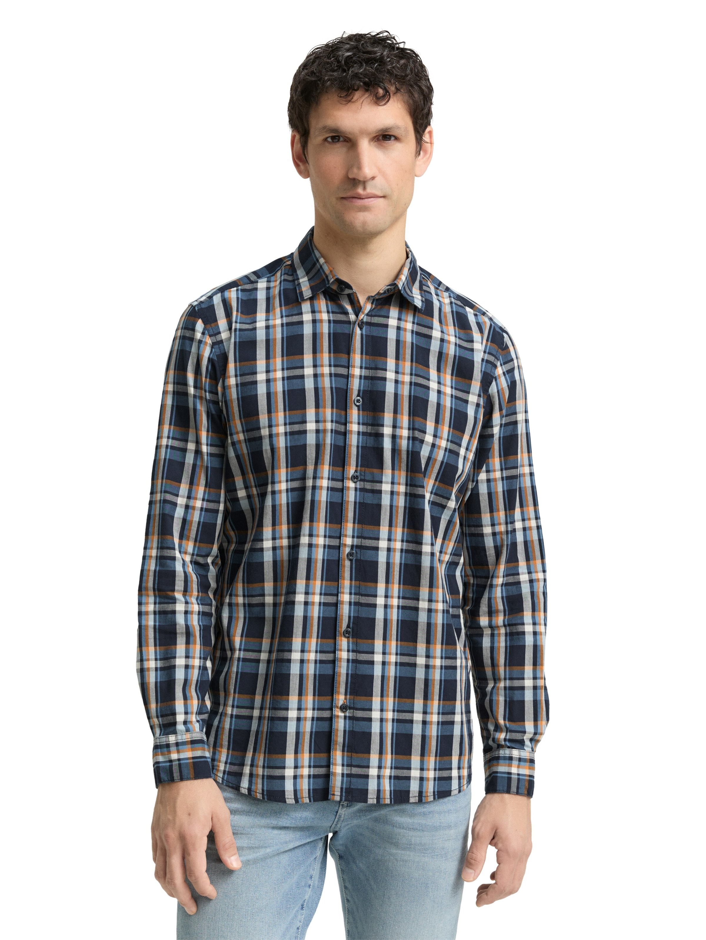 TOM TAILOR Regular fit Button Up Shirt in Blue: front