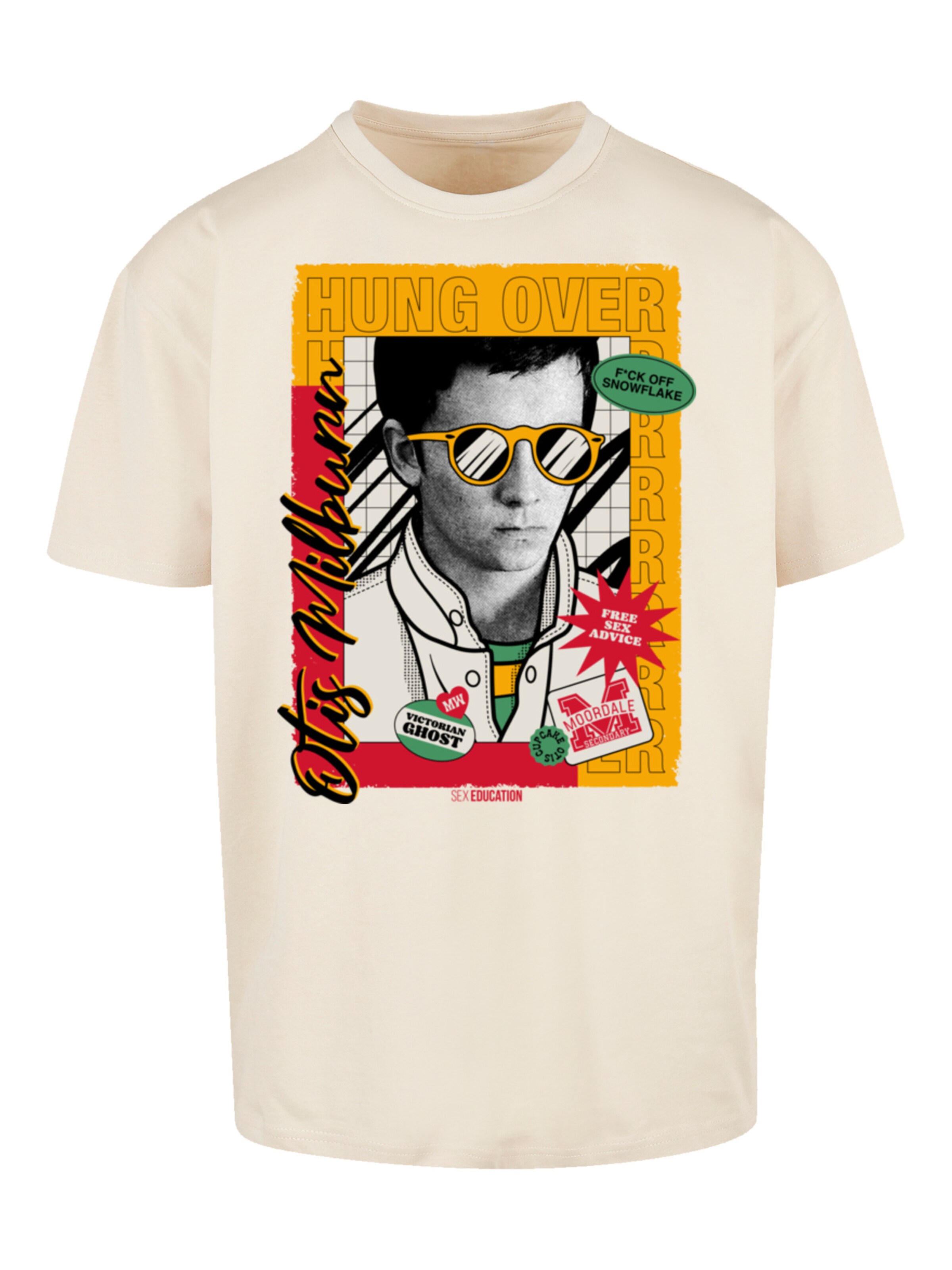 T-Shirt 'Sex Education Otis Hung Over Netflix TV Series' F4NT4STIC en beige : devant