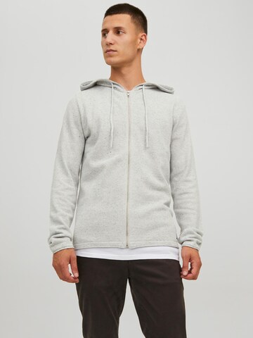 JACK & JONES Knit Cardigan 'Hill' in Grey: front