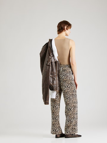 OBJECT Wide leg Pants 'OBJALBA' in Brown