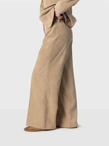 Regular Pantalon à plis ' ' NAULOVER en marron : sur le côté