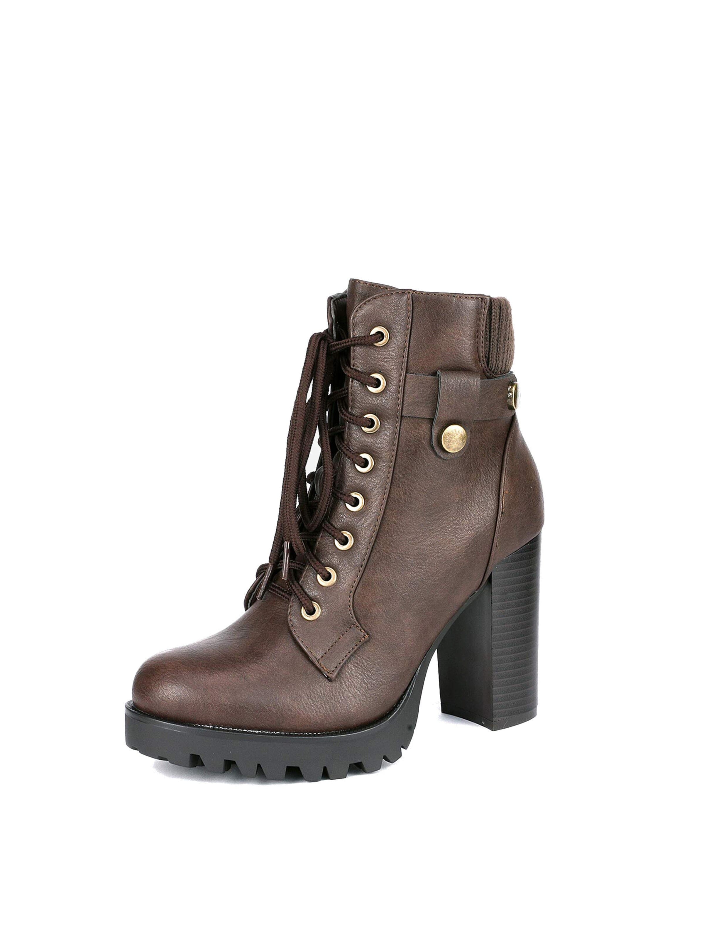 Dream Pairs Boots in Brown: front