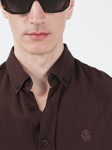 Giesto Comfort fit Button Up Shirt in Brown