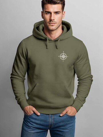 Neverless Sweatshirt 'Kompass' in Green