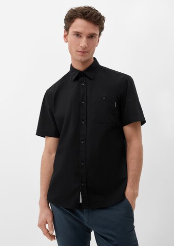 s.Oliver Regular fit Button Up Shirt in Black: front