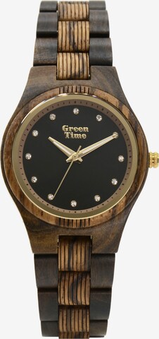 GreenTime Analog Watch in Brown: front