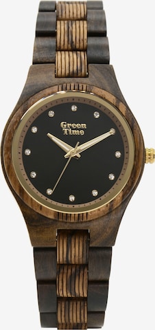 GreenTime Analog Watch in Brown: front