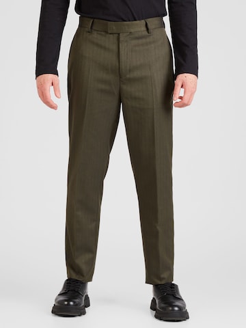 Regular Pantaloni cu dungă de la TOPMAN pe verde: față