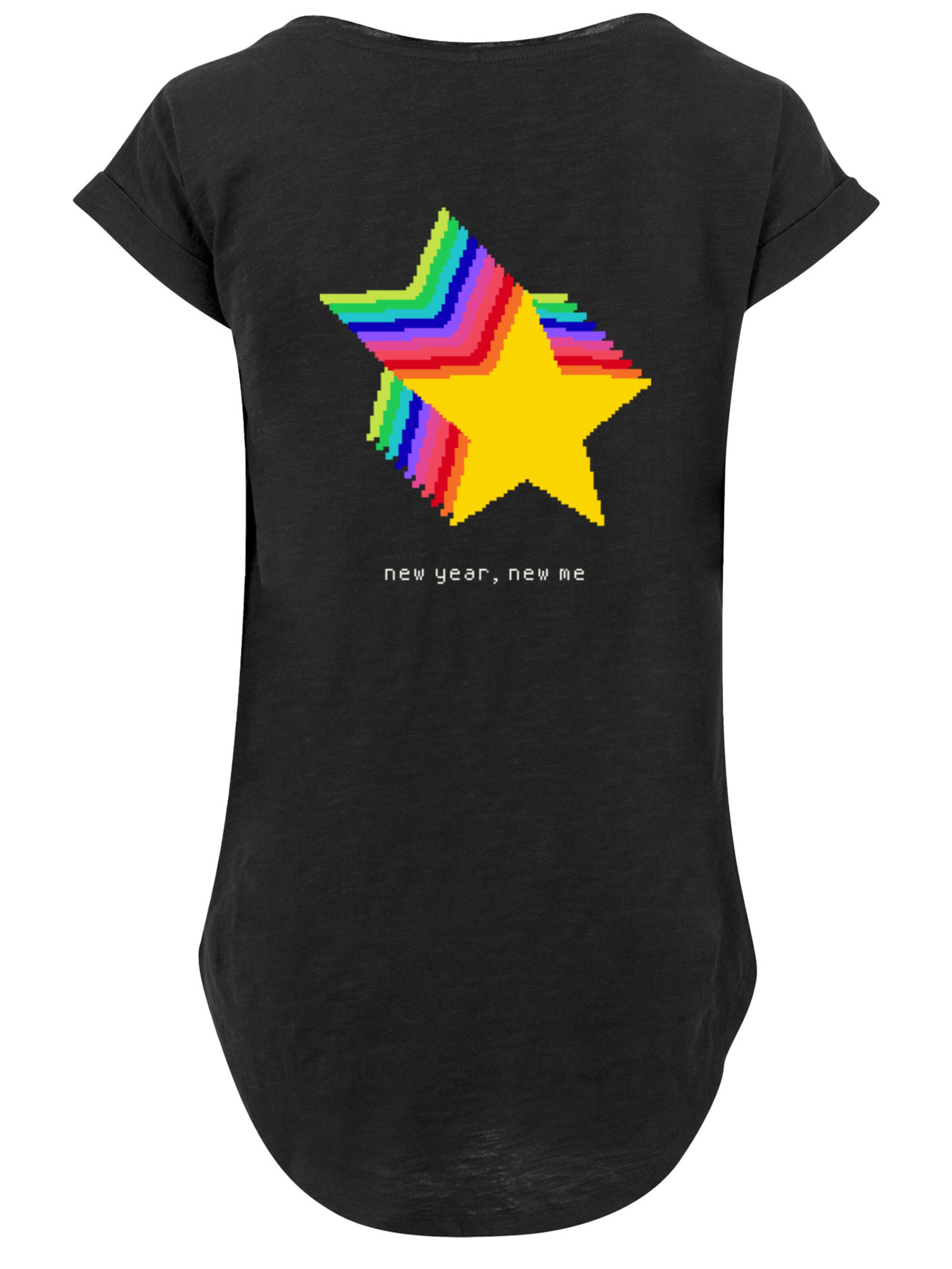 F4NT4STIC Shirt 'SIlvester Party Happy People Only' in Zwart