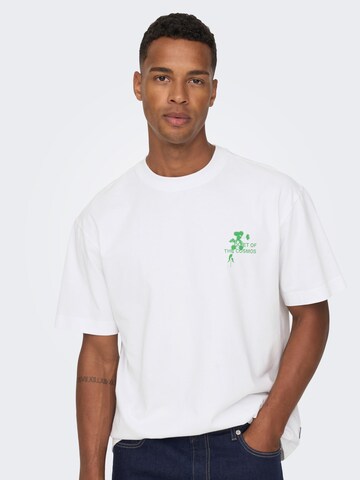 Only & Sons T- Shirt 'Fabian' in Weiß: Vorderseite