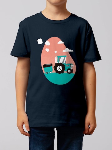 Maglietta 'Traktor' di watabout.kids in blu: frontale