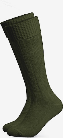 HerzSticht Traditional Socks 'Silberdistel' in Green: front