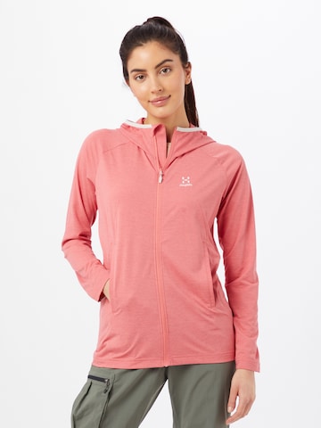 Haglöfs Athletic Zip-Up Hoodie 'Mirre' in Pink: front