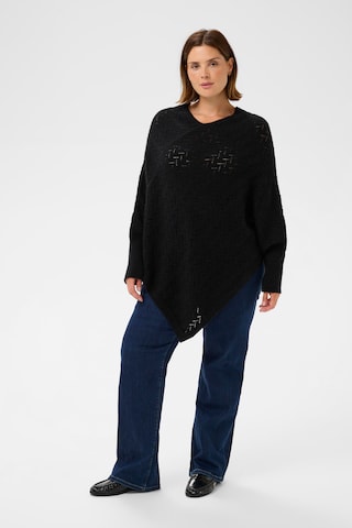 KAFFE CURVE Poncho 'Olina' in Schwarz
