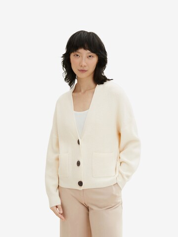 TOM TAILOR Knit Cardigan in Beige: front