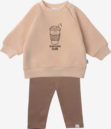 LILIPUT Sweatshirt und Leggings 'Babyccino Club' in Beige: Vorderseite