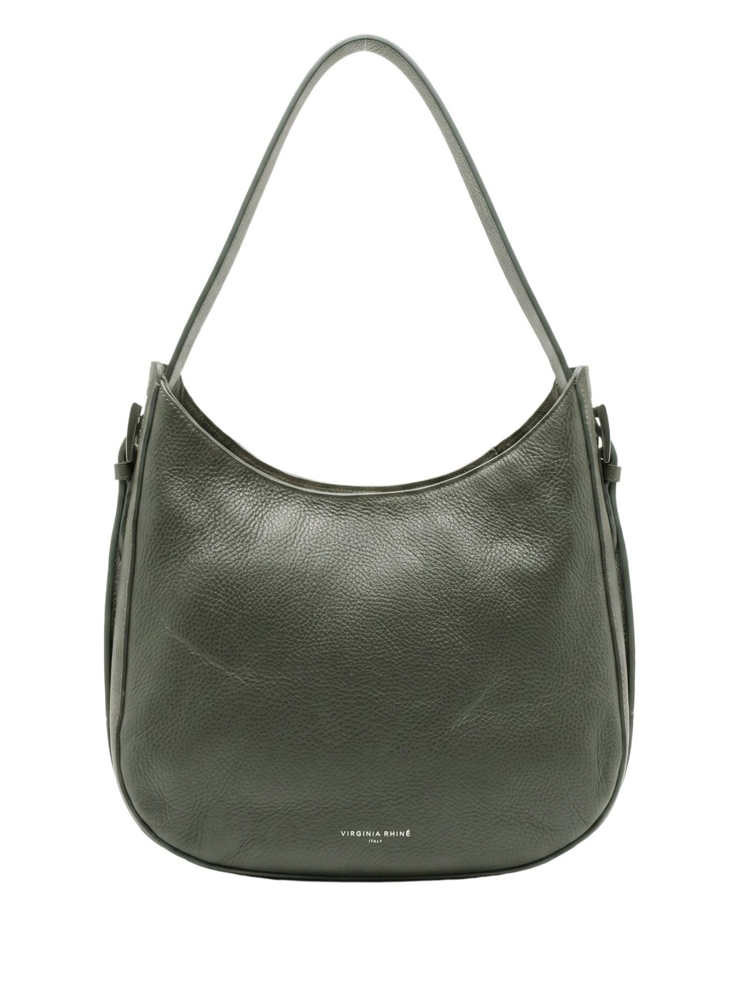 Borsa a spalla di Virginia Rhinè in verde: frontale