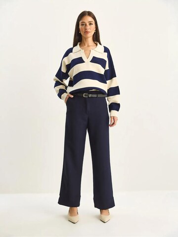 Bianco Lucci Wide leg Broek in Blauw