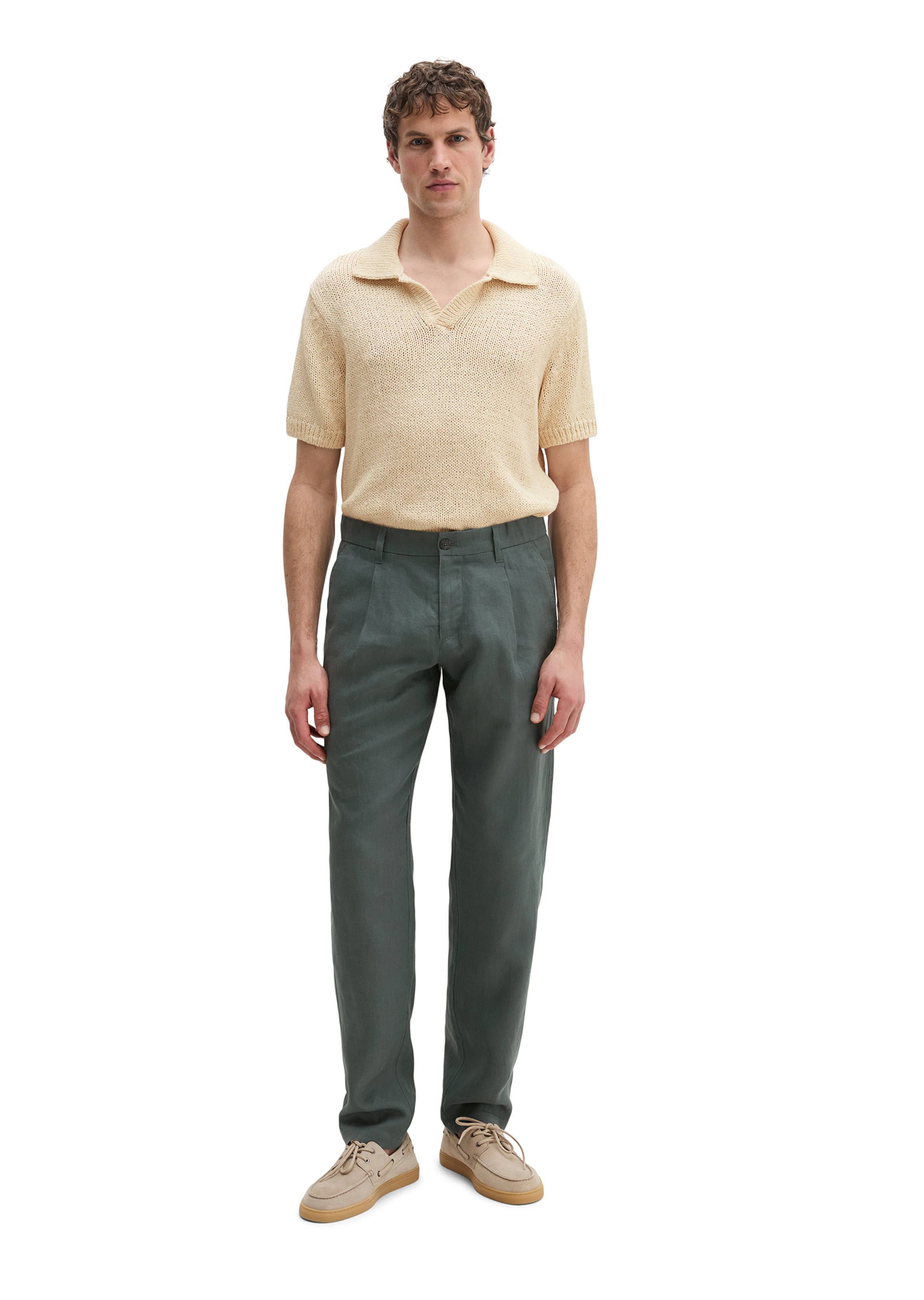 Marc O'Polo Tapered Pleat-front trousers in Grey