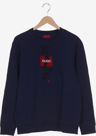 HUGO Sweatshirt & Zip-Up Hoodie in L in Blue: front