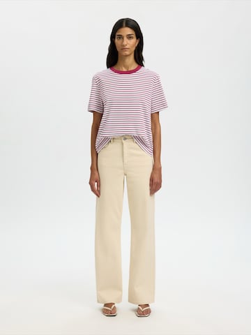 SELECTED Тениска 'SLFESSENTIAL' в червено