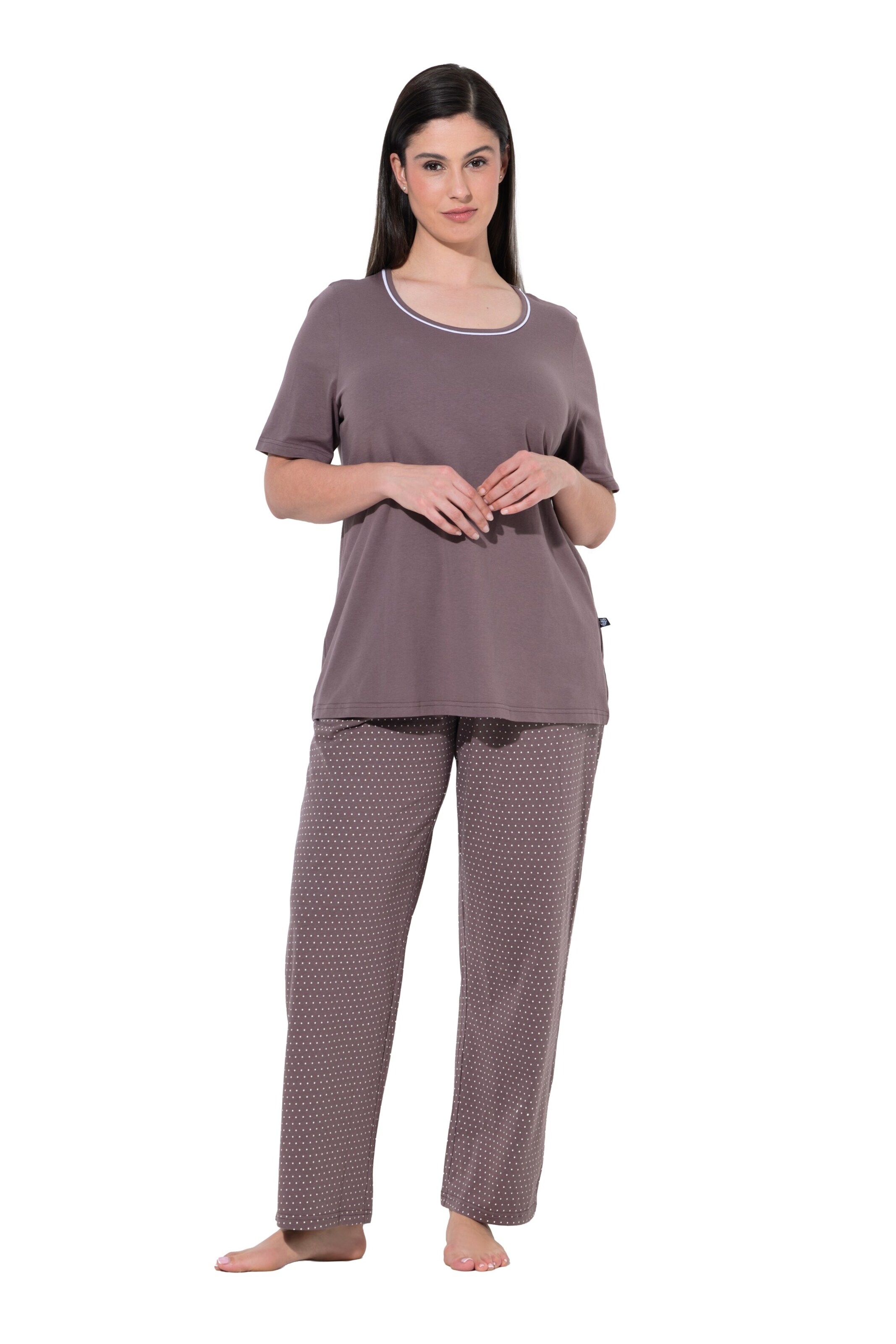 Ulla Popken Pyjama in Braun: Vorderseite