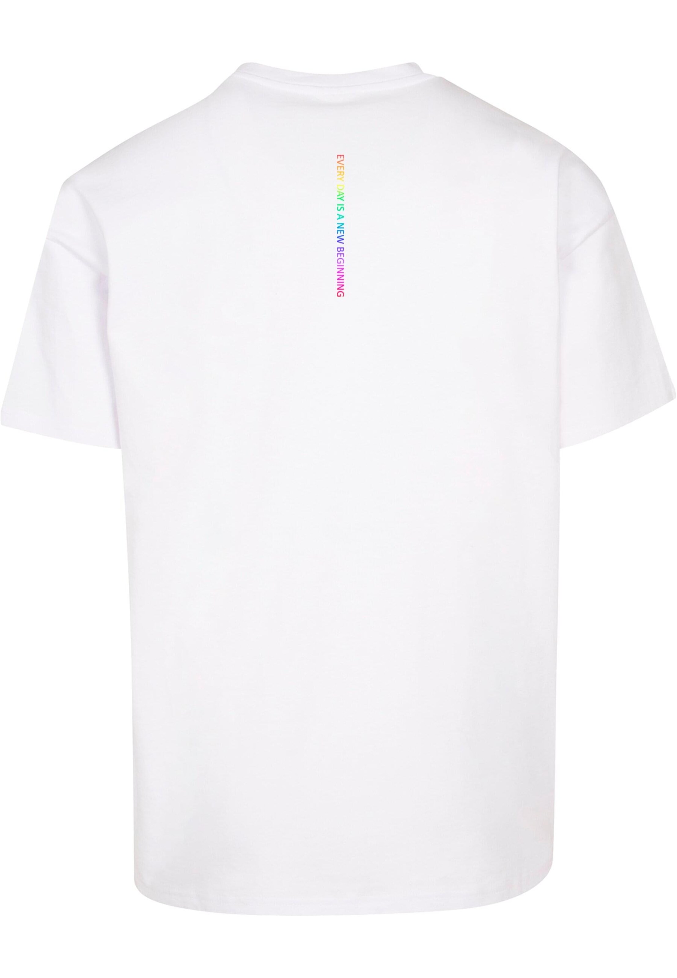 Merchcode Shirt 'Hope Rainbow' in White