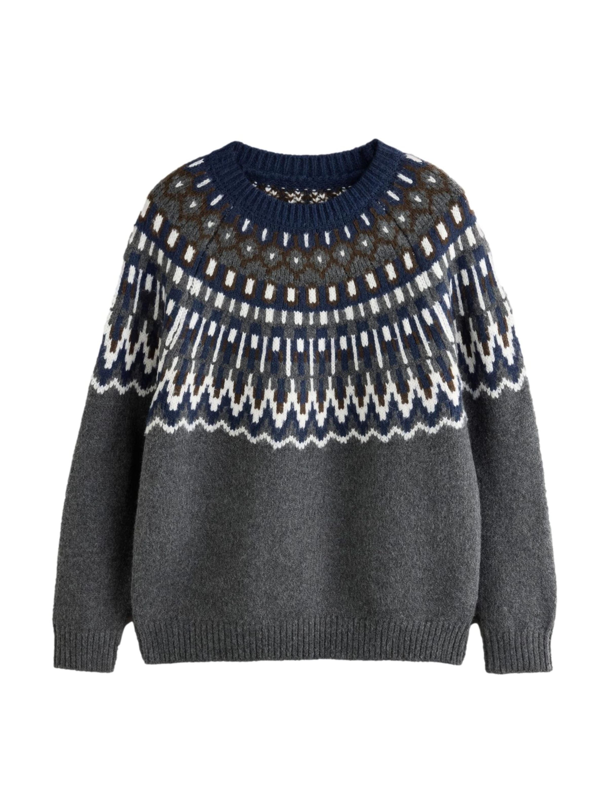 Next Pullover in S in stone / weiß, Produktansicht