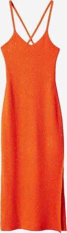MANGO Úpletové šaty 'Clara' – oranžová: přední strana