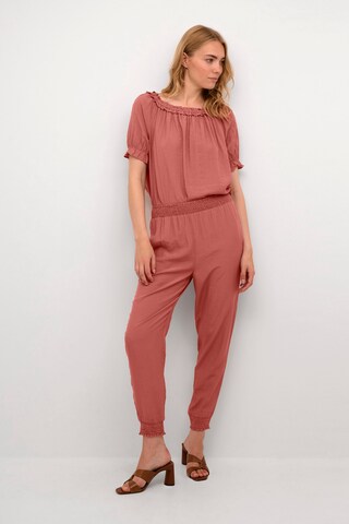Cream Loose fit Pants in Red