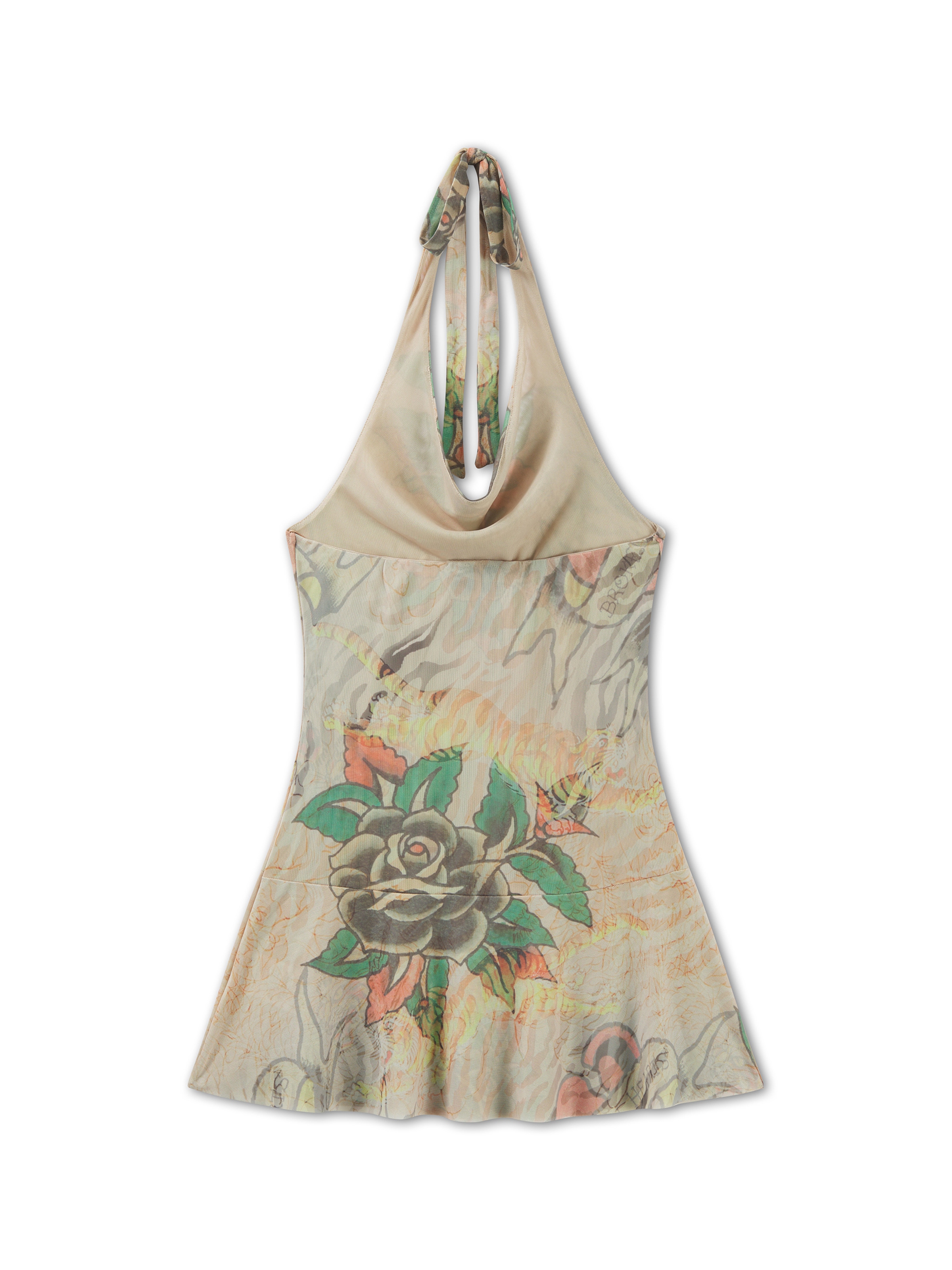 smėlio Ed Hardy Vasarinė suknelė 'Tiger': priekis
