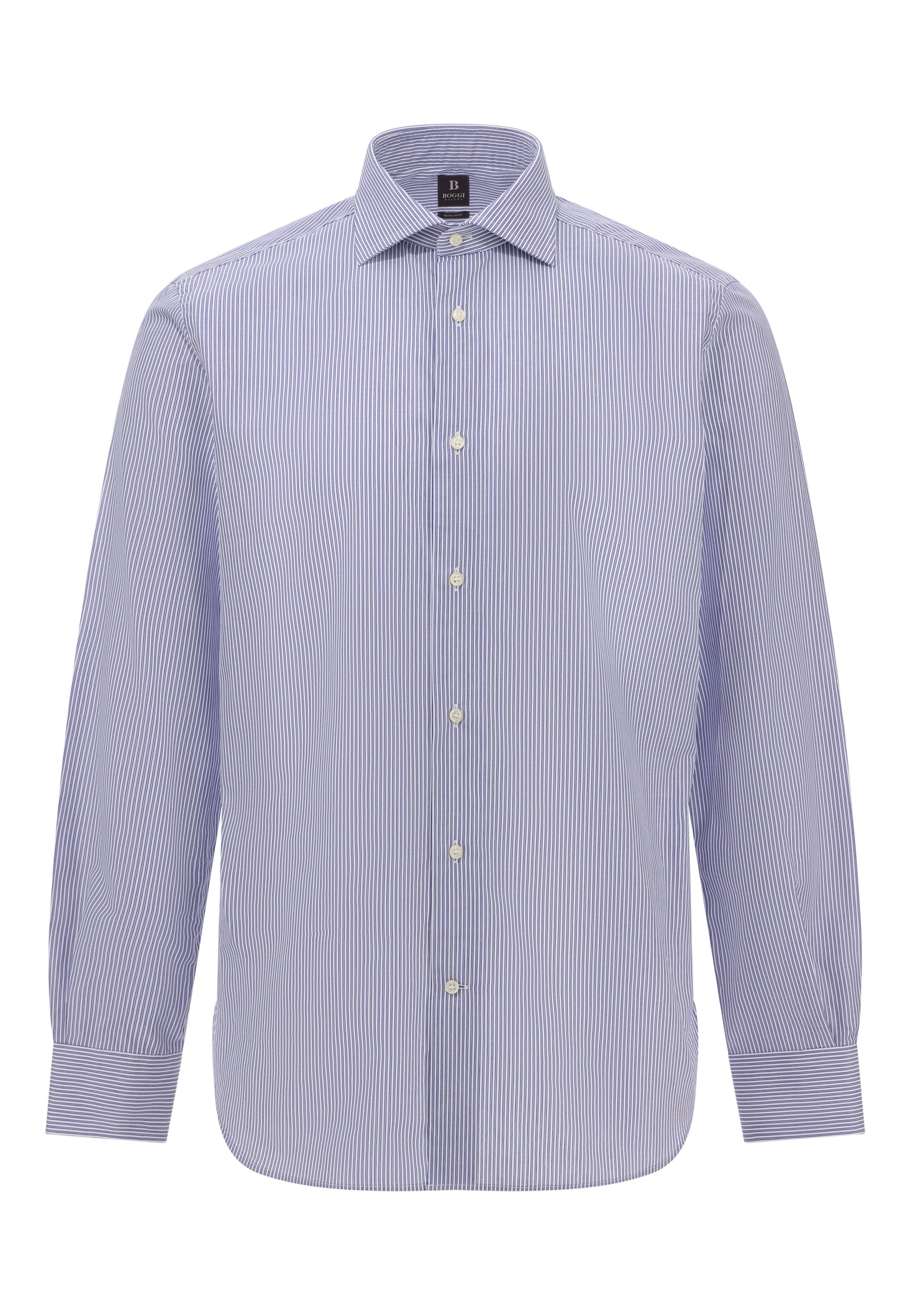 Coupe regular Chemise Boggi Milano en bleu : devant