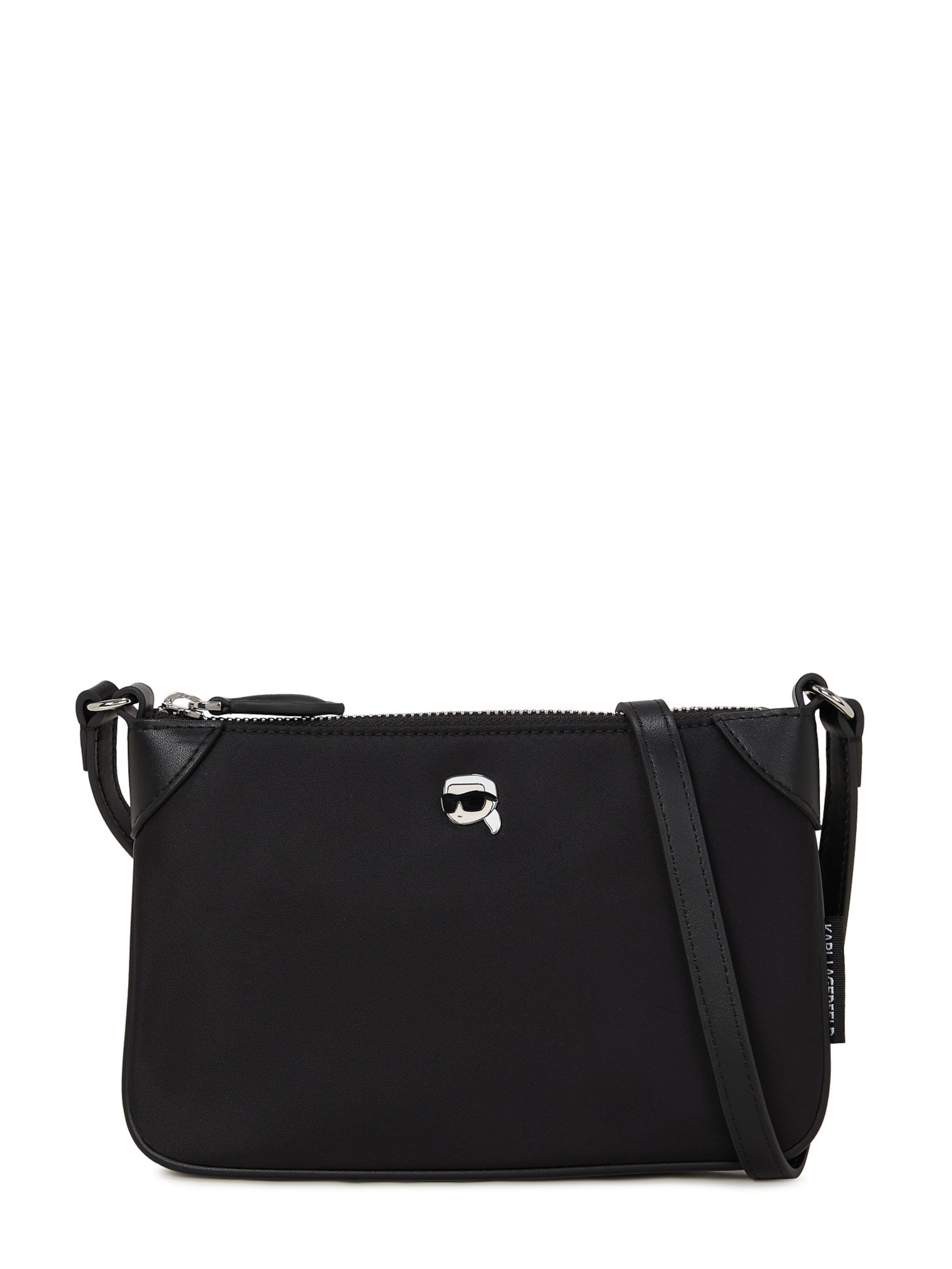 melns Karl Lagerfeld Pleca soma 'Ikon': no priekšpuses