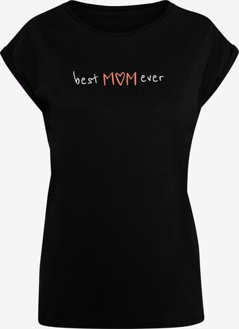 Merchcode Shirt 'Mothers Day - Best Mom Ever' in Zwart: voorkant