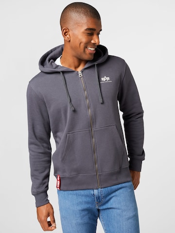 ALPHA INDUSTRIES Sweatjakke i grå: forside