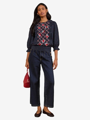 love & roses - Blusa en azul: frente
