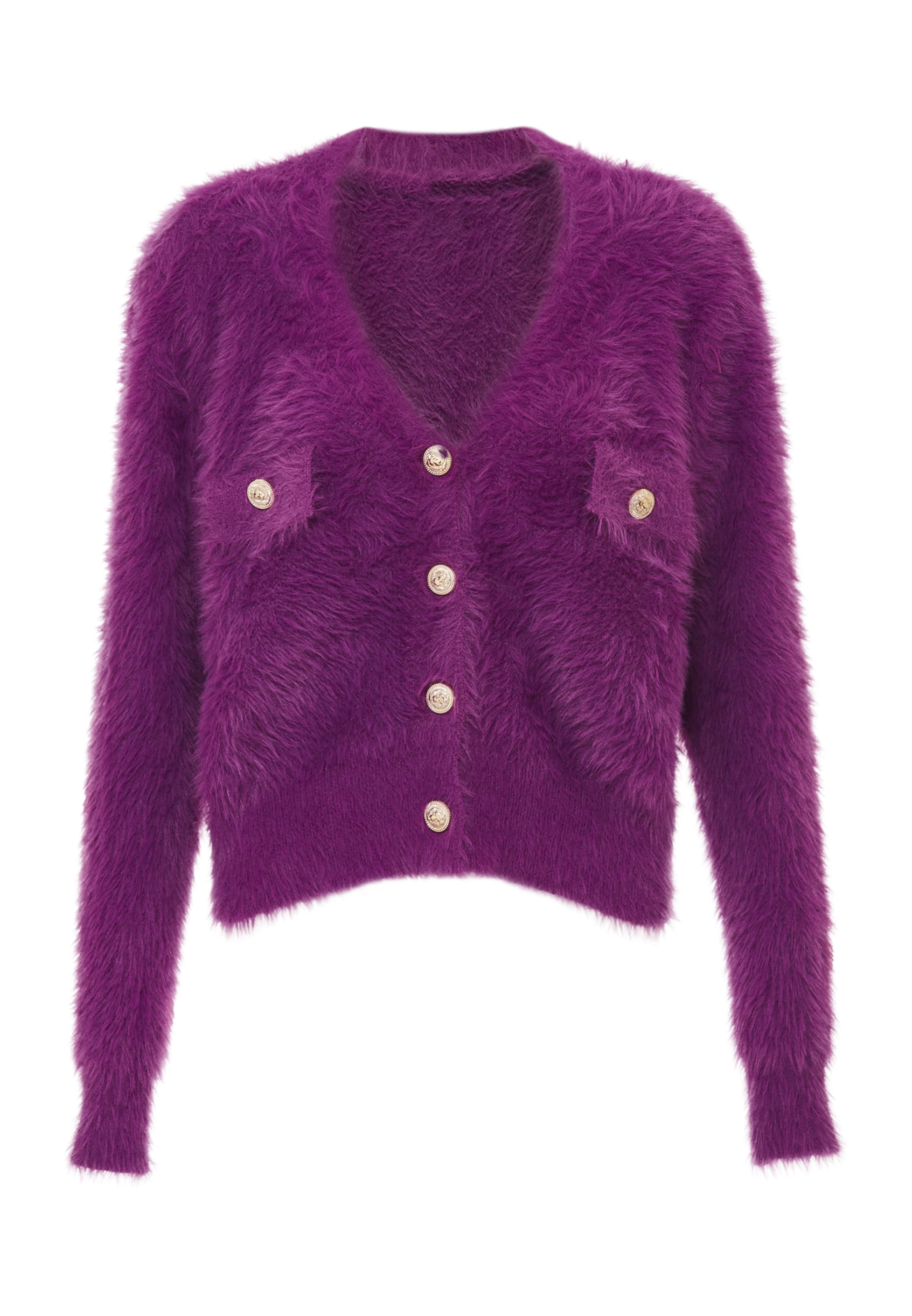 Cardigan caneva en violet : devant