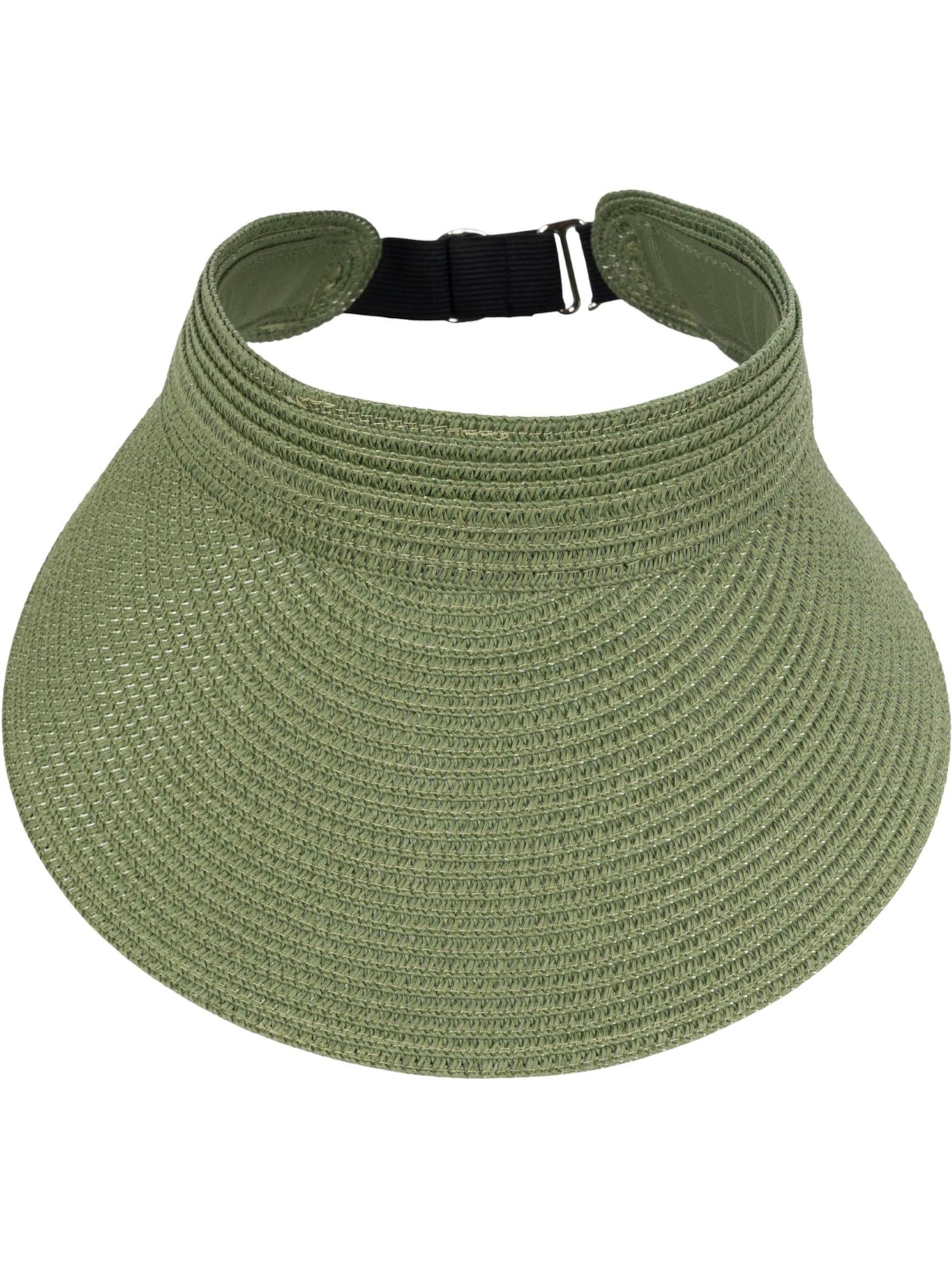 styleBREAKER Cap 'Papierstroh Visor Cap Einfarbig' in Green