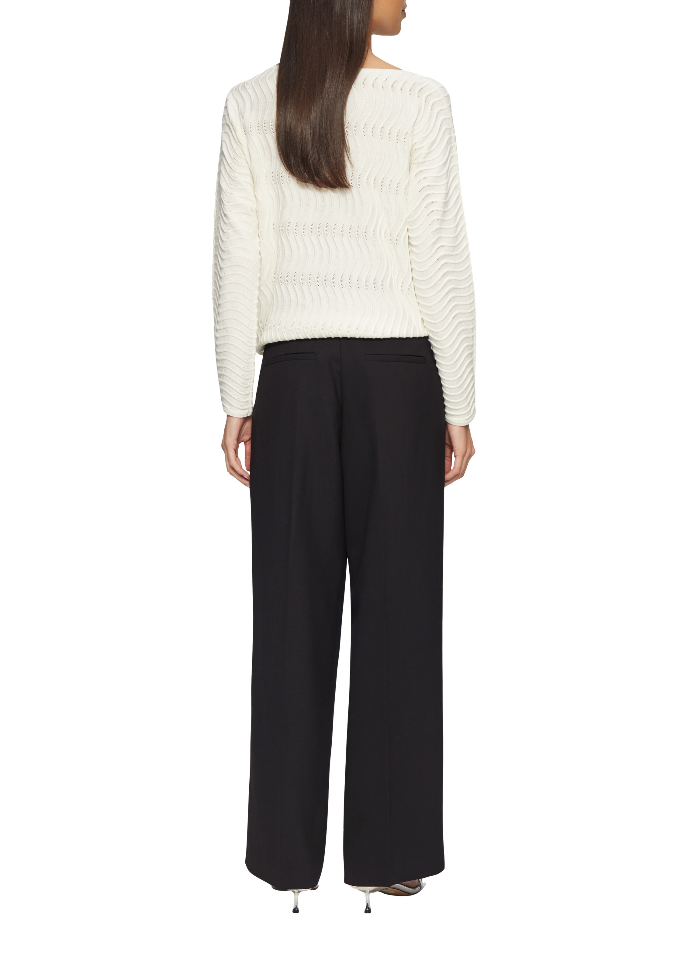 Wide Leg Pantalon à plis s.Oliver BLACK LABEL en noir