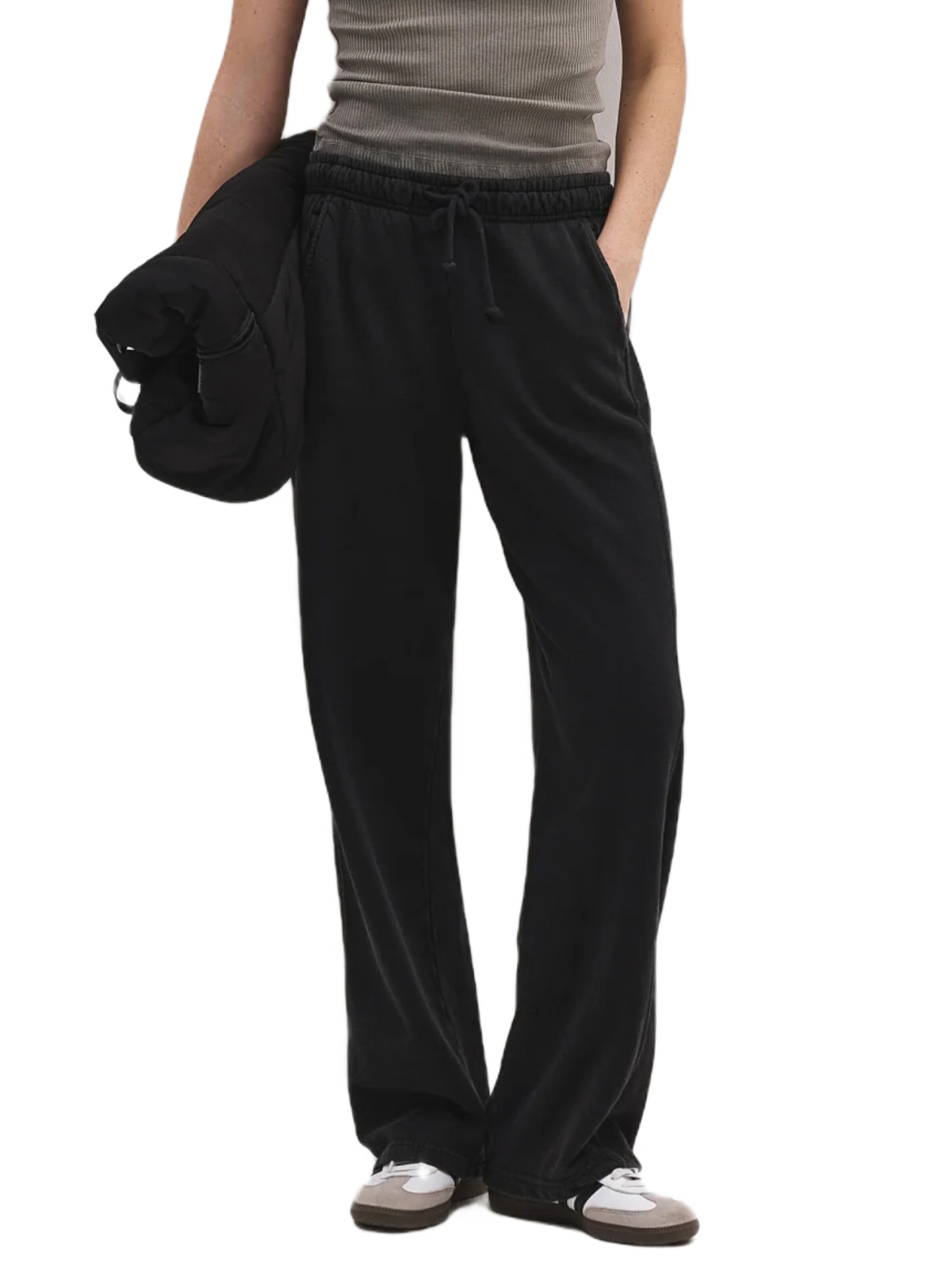 No Matter What Loosefit Broek in Zwart: voorkant