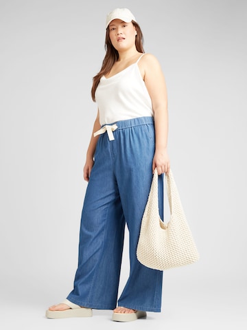 ONLY Carmakoma Wide leg Broek 'BEA' in Blauw