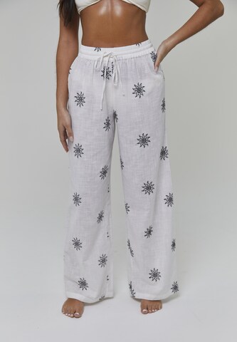 Wide leg Pantaloni di South Beach in bianco: frontale
