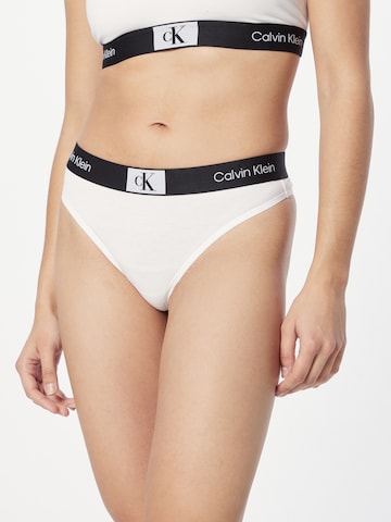 Calvin Klein Underwear Thong in White: front