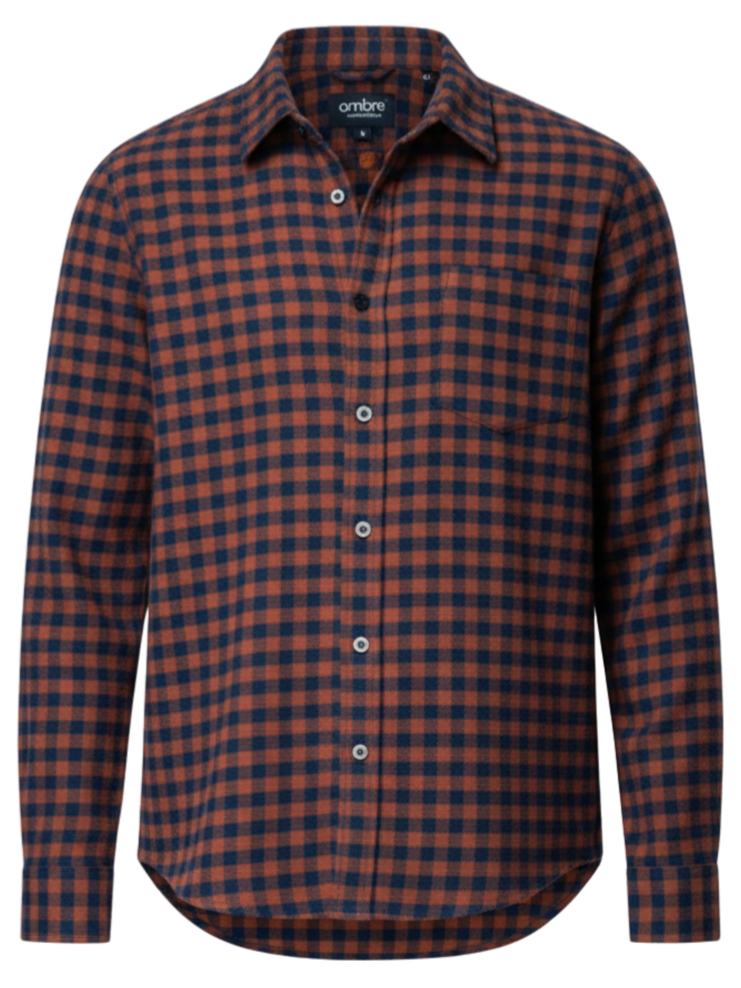 Ombre Overhemd 'OM-SHCS-0150' in de kleur Navy / Bruin, Productweergave